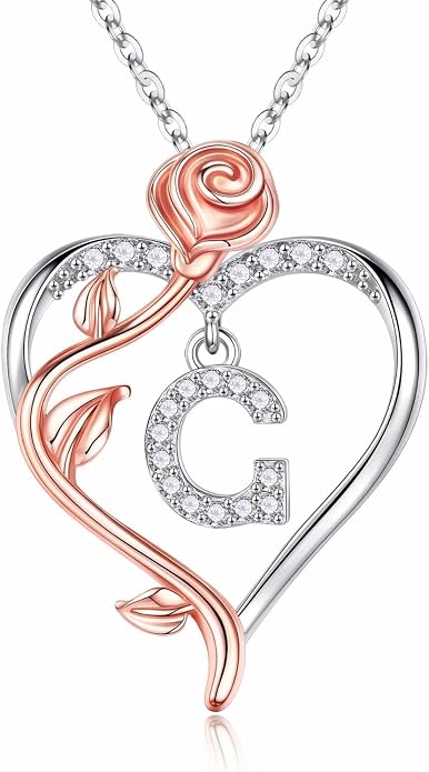 IEFL Rose Heart Initial Necklace Review — Perfect Gift for Her Under $65!